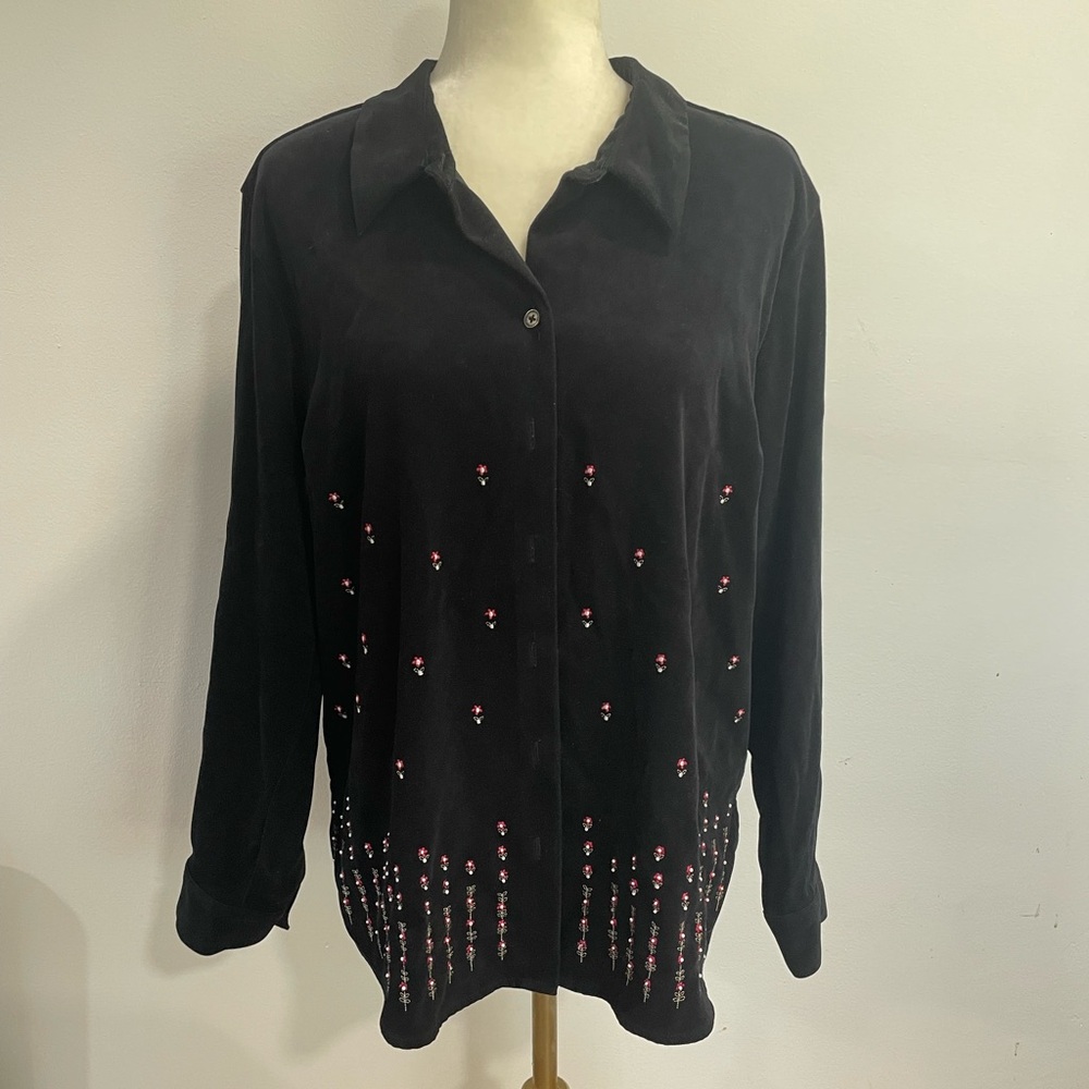 Vintage western Cascade blue  bedded long sleeve shirt